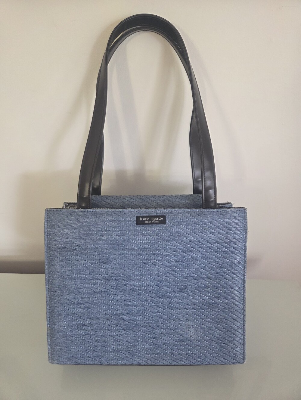 Kate Spade Blue Woven Shoulder/Tote Bag